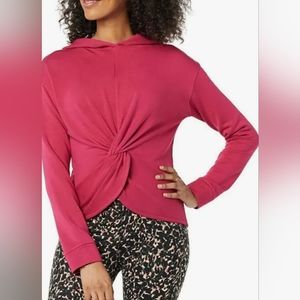 Fuschia Core 10 women's cloud soft fleece twist front long sleeve hoodie NWT